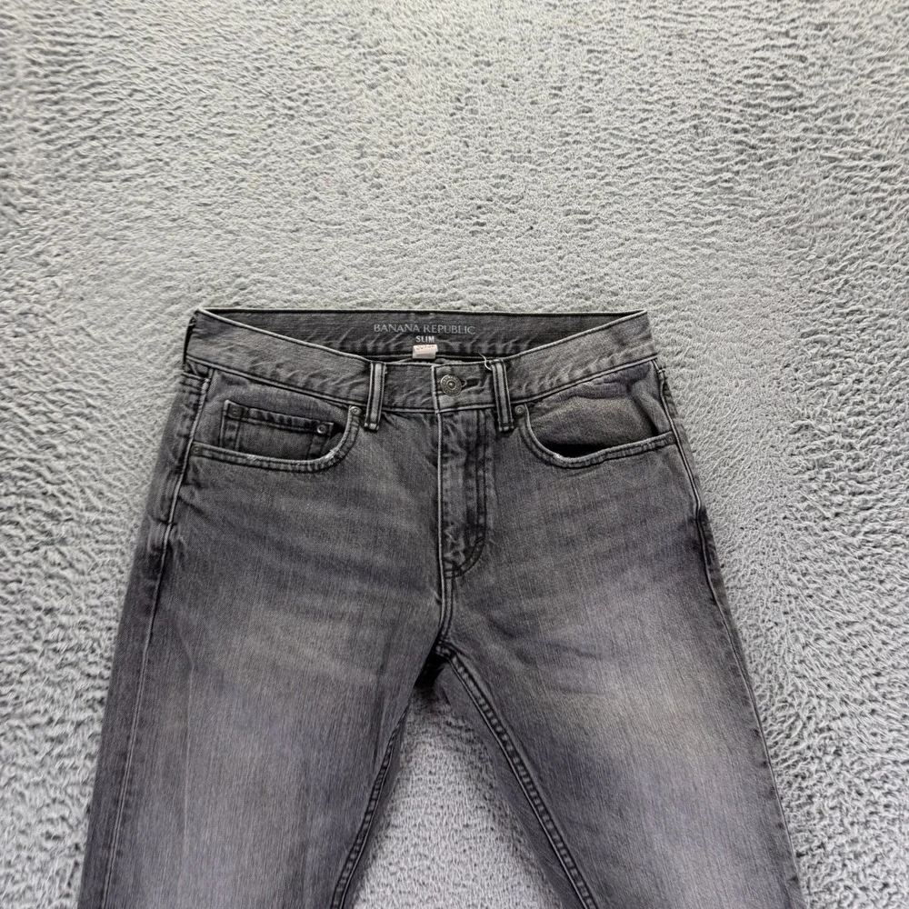 Banana Republic Jeans Men 30x32 Gray Cotton Denim Straight Leg Slim Fit Workwear